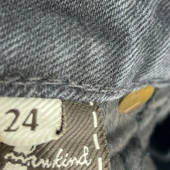 7 For All Mankind Jeans Women's Sz 24 Black Denim Carolyn Skinny Cropped Raw Hem - Picture 12 of 12